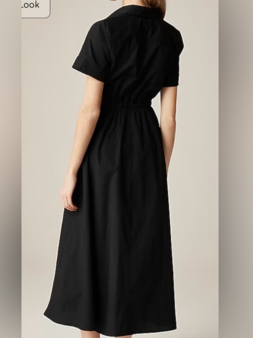 J Crew Cerise Black Shirtdress Size 4 Cotton Button Down Tie waist Cinch - Picture 4 of 7